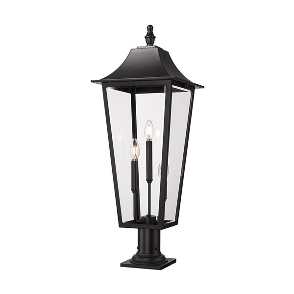 Z-Lite Gannon Black 3 Light Outdoor Pier Mounted Fixture