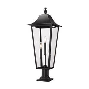 Z-Lite Gannon Black 3 Light Outdoor Pier Mounted Fixture