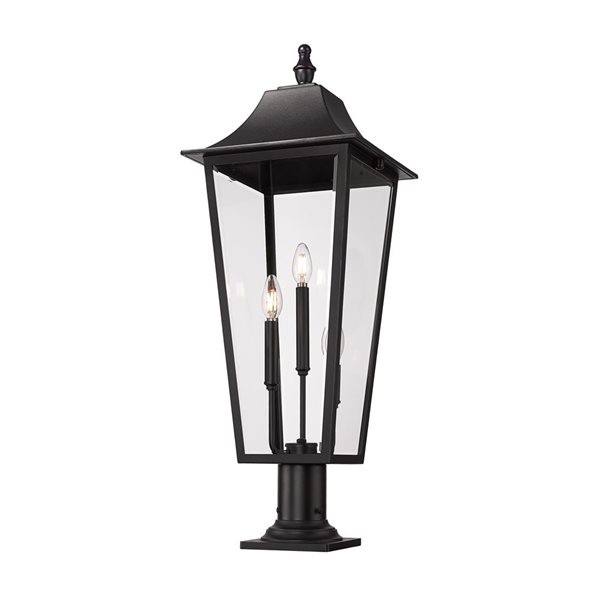 Z-Lite Gannon Black 3 Light Outdoor Pier Mounted Fixture