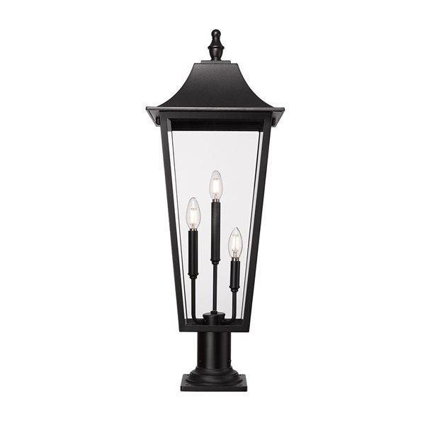 Z-Lite Gannon Black 3 Light Outdoor Pier Mounted Fixture