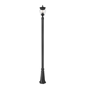 Z-Lite Davina Black 3 Light Outdoor Post Mounted Fixture