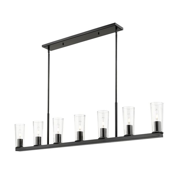 Z-Lite Titus Matte Black 7 Light Linear Chandelier