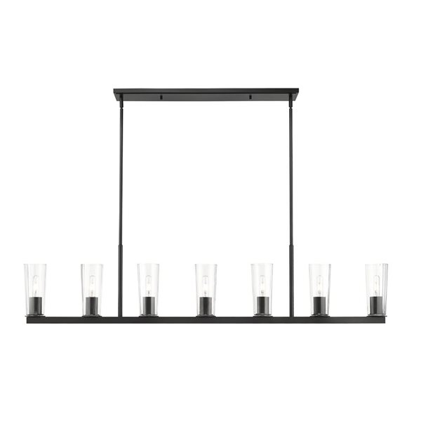 Z-Lite Titus Matte Black 7 Light Linear Chandelier