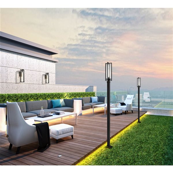 Z-Lite Aura Black 1 Light Outdoor Post Mounted Fixture