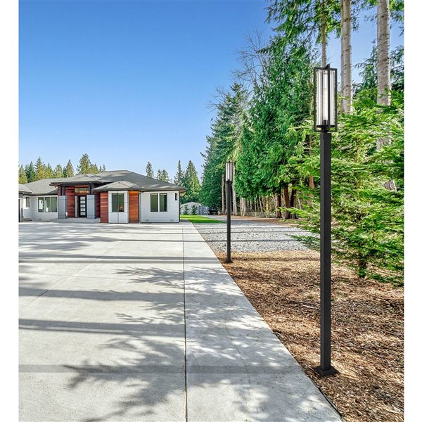 Z-Lite Aura Black 1 Light Outdoor Post Mounted Fixture