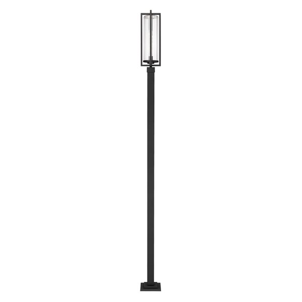 Z-Lite Aura Black 1 Light Outdoor Post Mounted Fixture