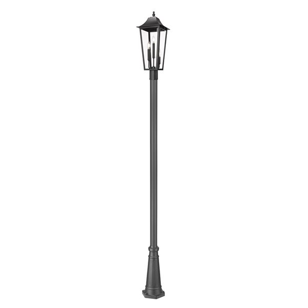 Z-Lite Gannon Black 3 Light Outdoor Post Mounted Fixture