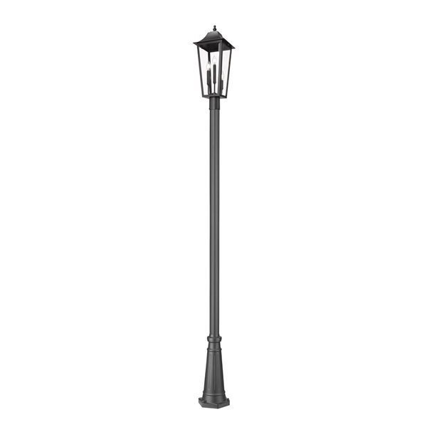 Z-Lite Gannon Black 3 Light Outdoor Post Mounted Fixture