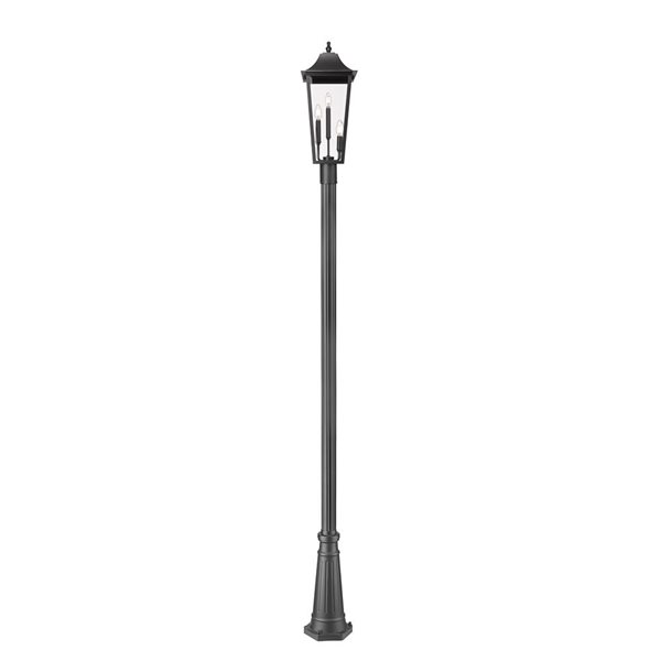 Z-Lite Gannon Black 3 Light Outdoor Post Mounted Fixture