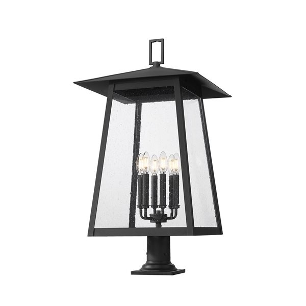 Z-Lite Rainer Black 6 Light Outdoor Pier Mounted Fixture