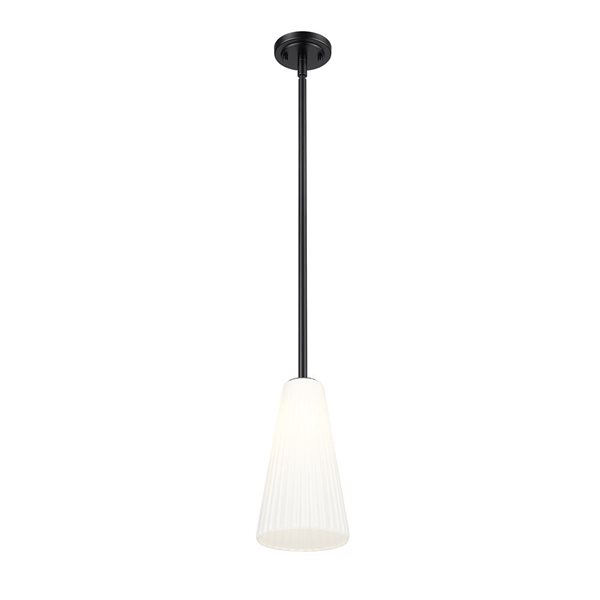 Z-Lite Farrell Matte Black 1 Light Pendant