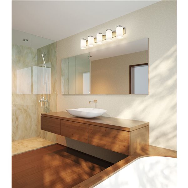 Z-Lite Burk Brushed Nickel 5 Light Vanity