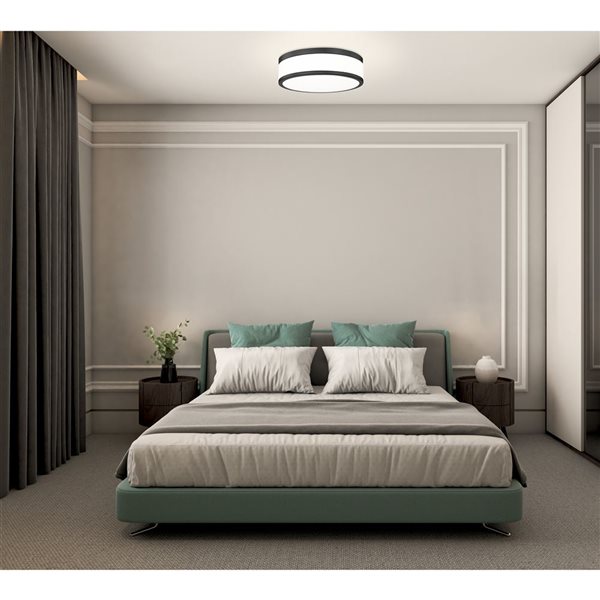 Z-Lite Ballord Matte Black 1 Light Flush Mount