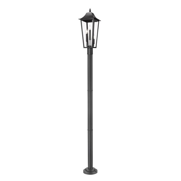 Z-Lite Gannon Black 3 Light Outdoor Post Mount Fixture