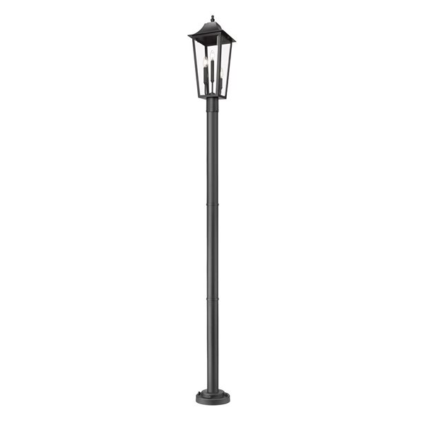 Z-Lite Gannon Black 3 Light Outdoor Post Mount Fixture