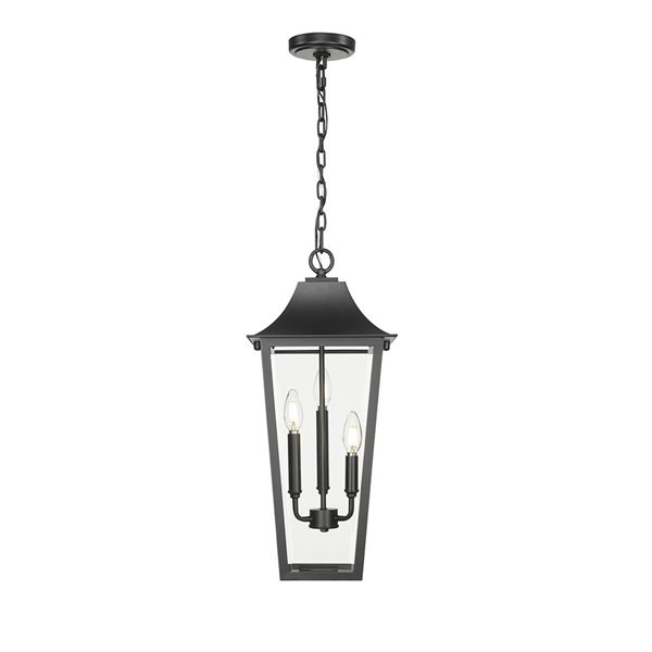 Z-Lite Gannon Black 3 Light Outdoor Chain Mount Ceiling Fixture