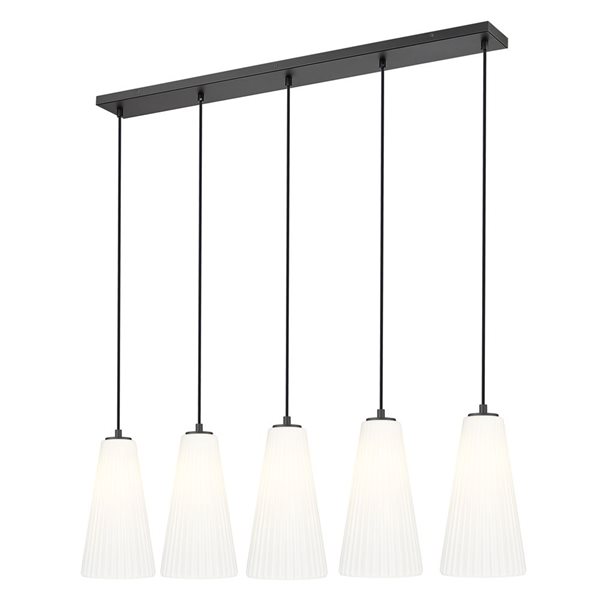 Z-Lite Farrell Matte Black 5 Light Linear Chandelier