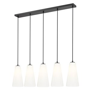 Z-Lite Farrell Matte Black 5 Light Linear Chandelier