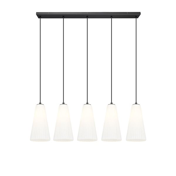 Z-Lite Farrell Matte Black 5 Light Linear Chandelier