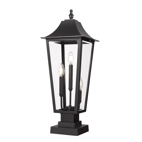 Z-Lite Gannon Black 3 Light Outdoor Pier Mounted Fixture