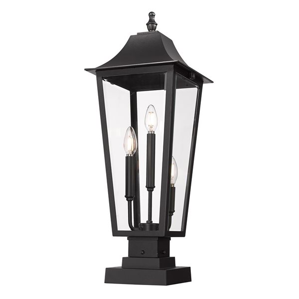 Z-Lite Gannon Black 3 Light Outdoor Pier Mounted Fixture