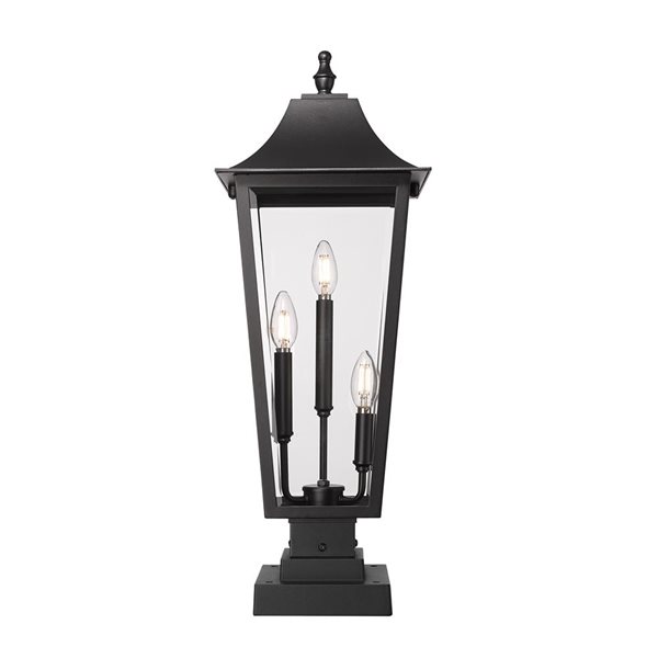 Z-Lite Gannon Black 3 Light Outdoor Pier Mounted Fixture