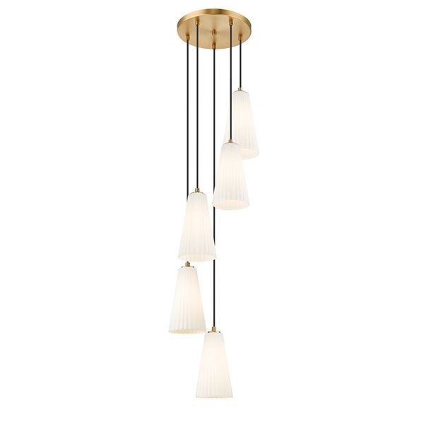 Z-Lite Farrell Modern Gold 5 Light Chandelier