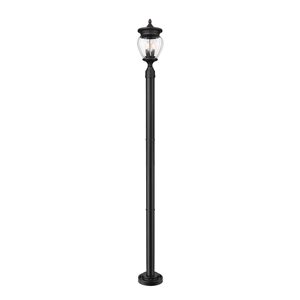 Z-Lite Davina Black 3 Light Outdoor Post Mounted Fixture