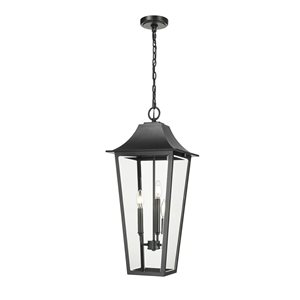 Z-Lite Gannon Black 3 Light Outdoor Chain Mount Ceiling Fixture