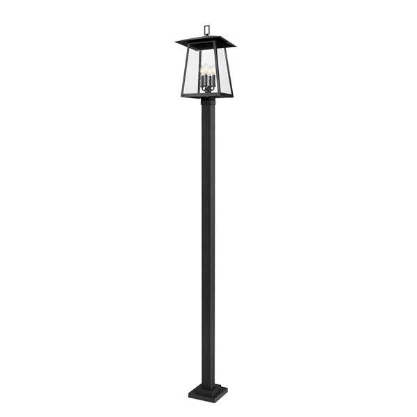 Z-Lite Rainer Black 4 Light Outdoor Post Mounted Fixture