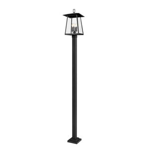 Z-Lite Rainer Black 4 Light Outdoor Post Mounted Fixture