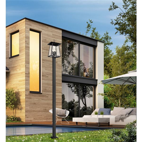 Z-Lite Rainer Black 4 Light Outdoor Post Mounted Fixture