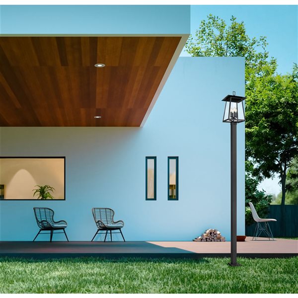 Z-Lite Rainer Black 4 Light Outdoor Post Mounted Fixture