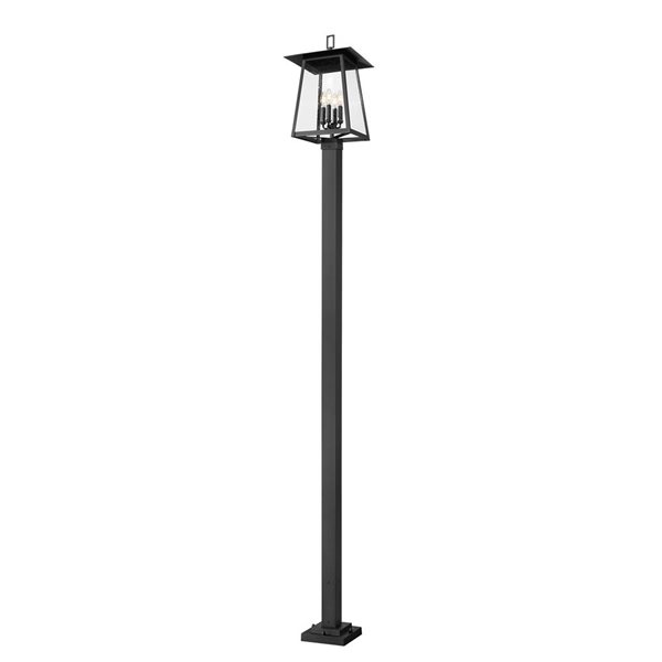 Z-Lite Rainer Black 4 Light Outdoor Post Mounted Fixture