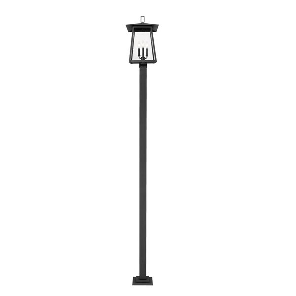 Z-Lite Rainer Black 4 Light Outdoor Post Mounted Fixture