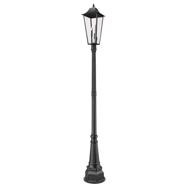 Z-Lite Gannon Black 3 Light Outdoor Post Mounted Fixture