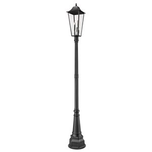 Z-Lite Gannon Black 3 Light Outdoor Post Mounted Fixture