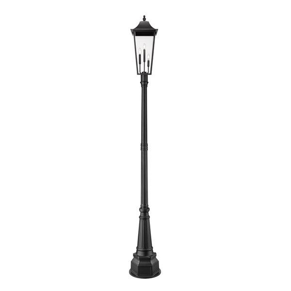 Z-Lite Gannon Black 3 Light Outdoor Post Mounted Fixture