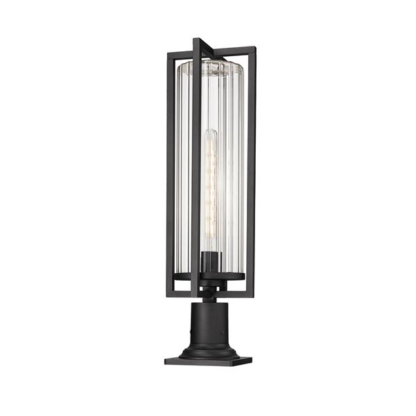 Z-Lite Aura Black 1 Light Outdoor Pier Mounted Fixture