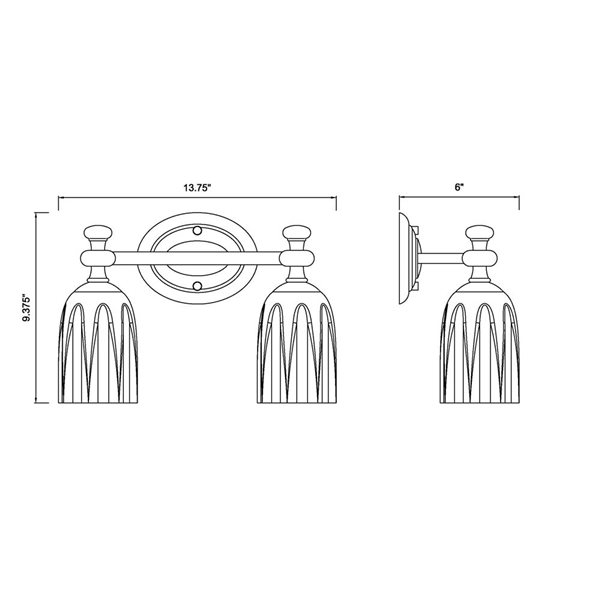 Z-Lite Orion Chrome 2 Light Vanity