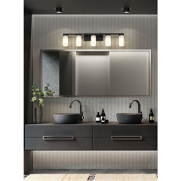 Z-Lite Danica Matte Black 5 Light Vanity