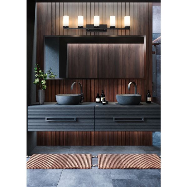 Z-Lite Danica Matte Black 5 Light Vanity