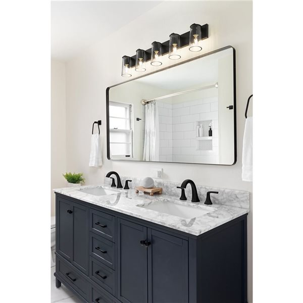 Z-Lite Titus Matte Black 5 Light Vanity