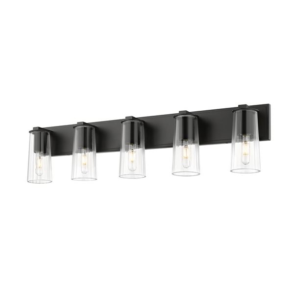 Z-Lite Titus Matte Black 5 Light Vanity