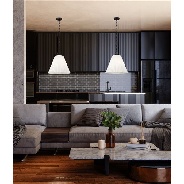 Z-Lite Alaric Matte Black 3 Light Pendant