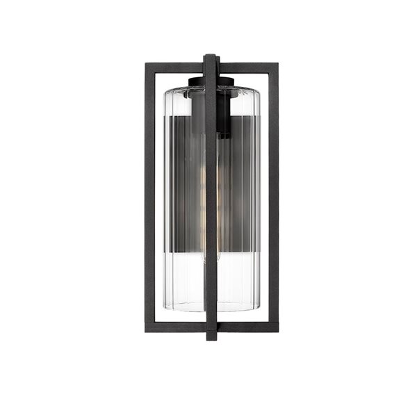 Z-Lite Aura Black 1 Light Outdoor Wall Light