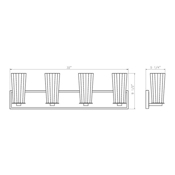 Z-Lite Titus Matte Black 4 Light Vanity