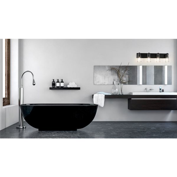 Z-Lite Titus Matte Black 4 Light Vanity