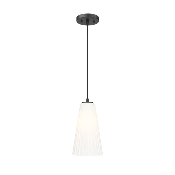 Z-Lite Farrell Matte Black 1 Light Pendant