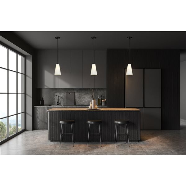 Z-Lite Farrell Matte Black 1 Light Pendant